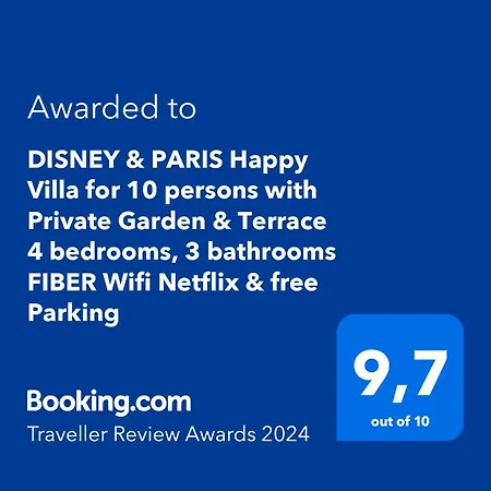 & Paris Happy For 10 Persons With Private Garden & Terrace 4 Bedrooms, 3 Bathrooms Fiber Wifi Netflix & Free Parking 别墅